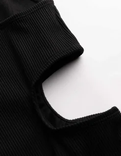 Badeanzug - Cut-Outs - schwarz