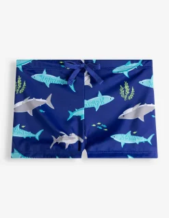 Badehose - Allover-Print - blau