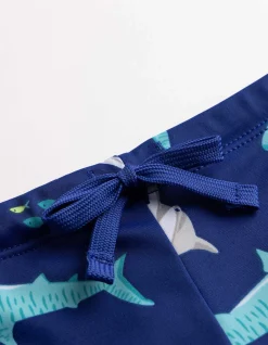 Badehose - Allover-Print - blau