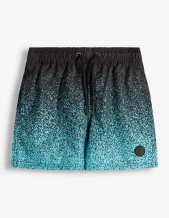 Badehose - Allover-Print - schwarz