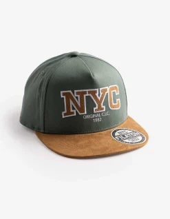 Basecap - Kunstleder - dunkelgrün