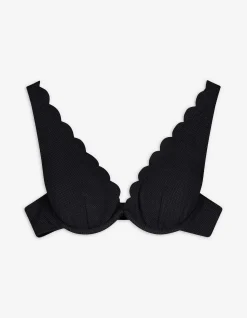 Bikinitop - Spitzenbesatz - schwarz