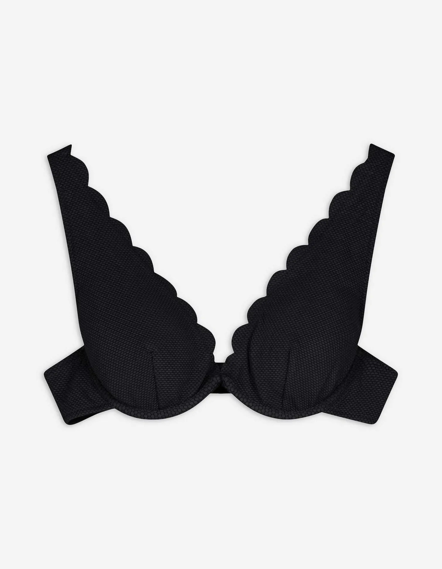 Bikinitop - Spitzenbesatz - schwarz