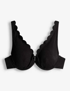 Bikinitop - Spitzenbesatz - schwarz