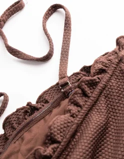 Bikinitop - Strukturiertes Material - braun