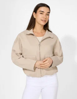 Blouson - Weiches Material - beige