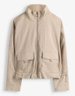 Blouson - Weiches Material - beige