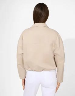 Blouson - Weiches Material - beige