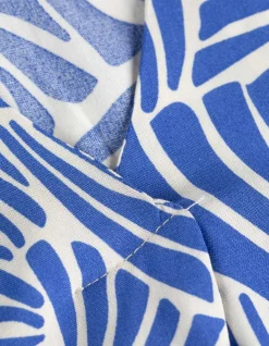 Bluse - Allover-Muster - hellblau