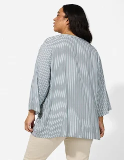 Bluse - Allover-Muster - türkis