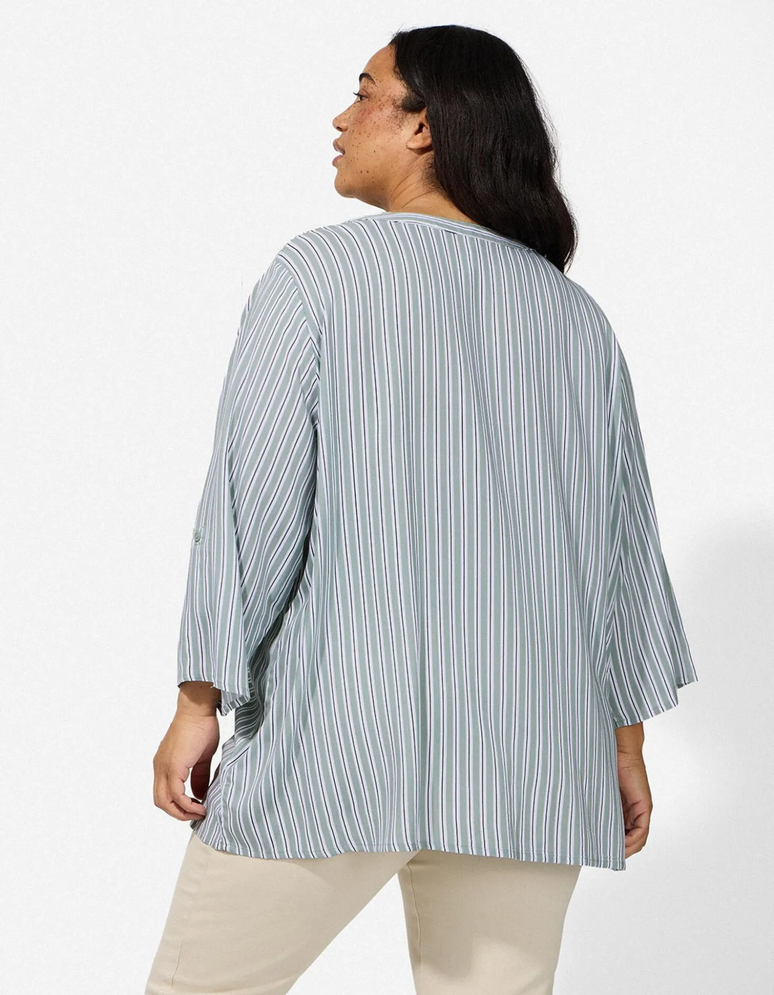Bluse - Allover-Muster - türkis