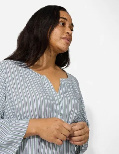 Bluse - Allover-Muster - türkis