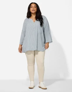 Bluse - Allover-Muster - türkis