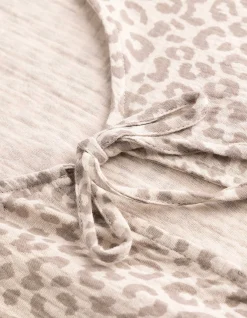 Bluse - Allover-Print - beige