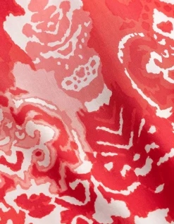Bluse - Allover-Print - hellrot