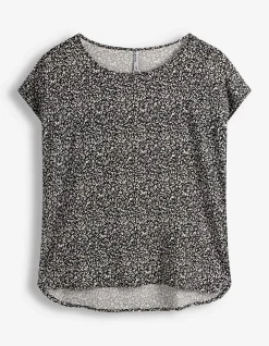 Bluse - Allover-Print - schwarz