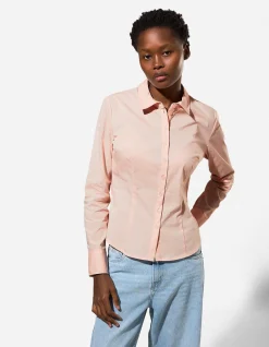 Bluse - Baumwoll-Mix - rosa