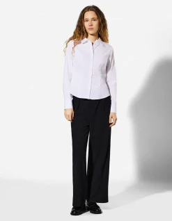 Bluse - Baumwoll-Mix - weiß