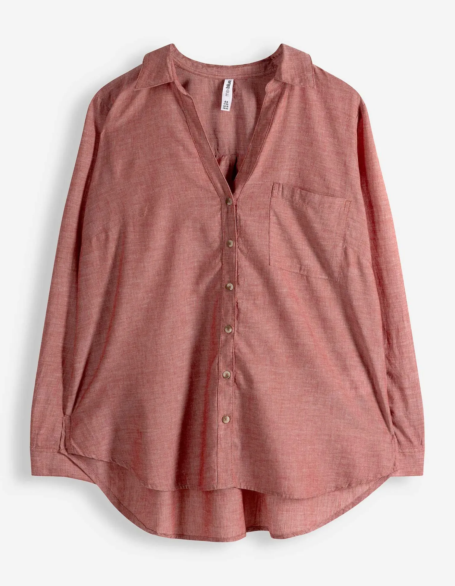 Bluse - Brusttasche - dunkelrot