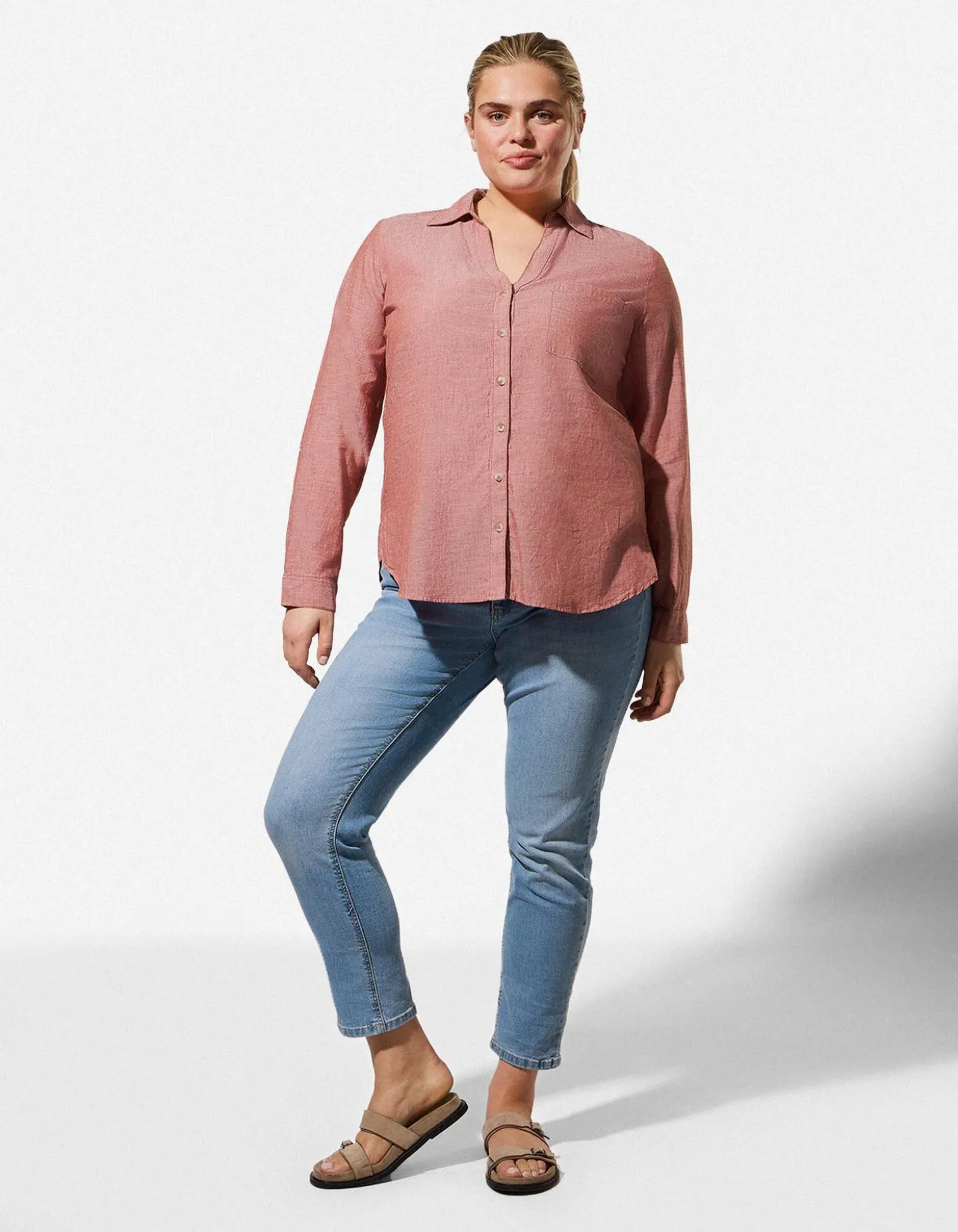 Bluse - Brusttasche - dunkelrot