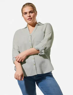 Bluse - Brusttasche - grün