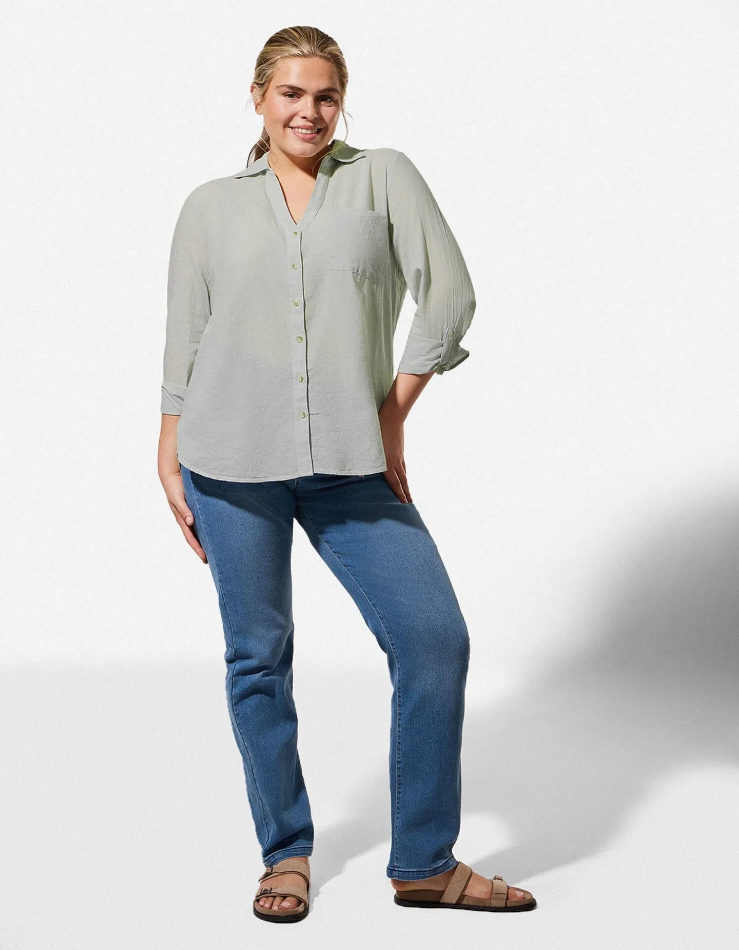 Bluse - Brusttasche - grün