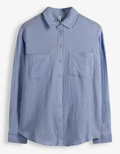 Bluse - einfarbig - blau