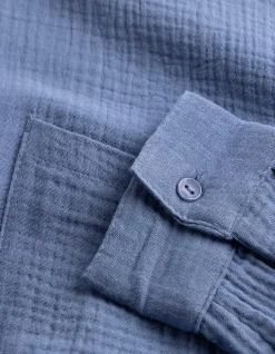 Bluse - einfarbig - blau
