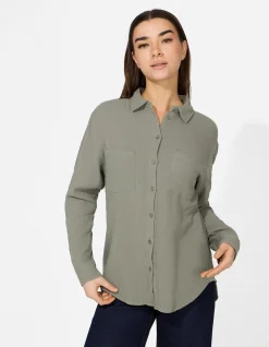 Bluse - einfarbig - grün