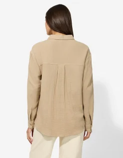 Bluse - einfarbig - hellbraun