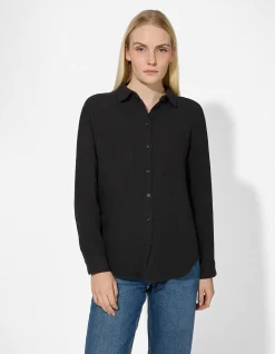 Bluse - einfarbig - schwarz