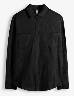 Bluse - einfarbig - schwarz