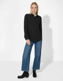 Bluse - einfarbig - schwarz