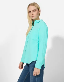 Bluse - einfarbig - türkis