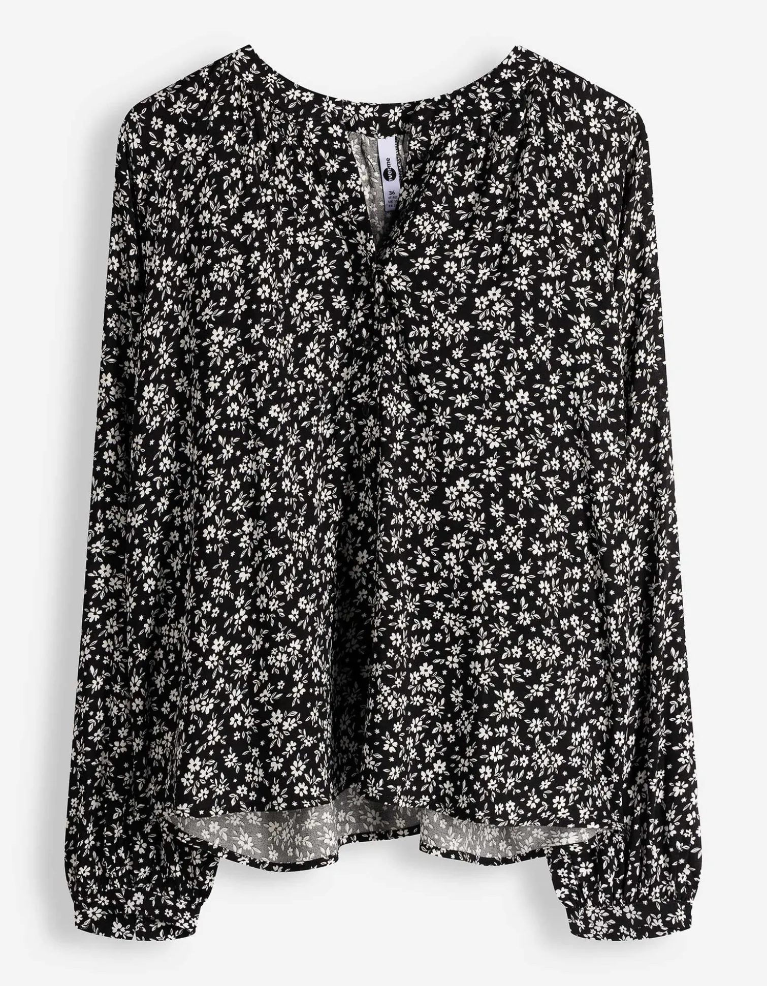 Bluse - Florales Muster - Beige