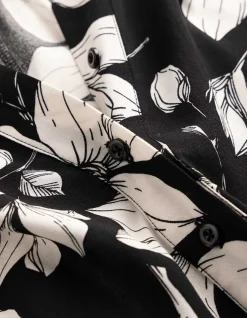 Bluse - Florales Muster - schwarz