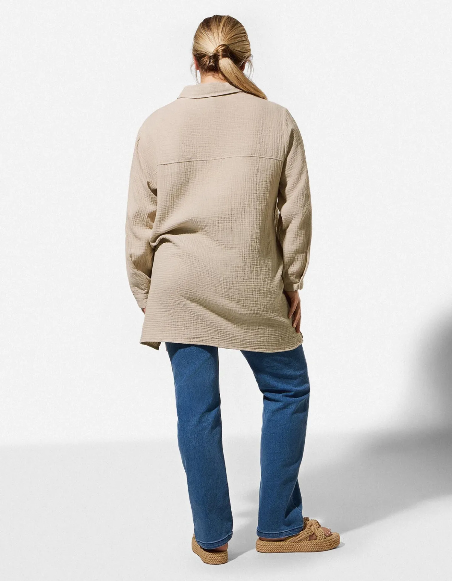 Bluse - Musselin - beige