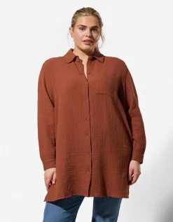 Bluse - Musselin - dunkelrot