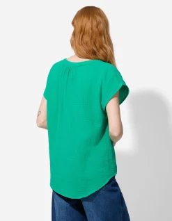 Bluse - Musselin - grün