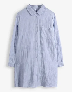 Bluse - Musselin - hellblau