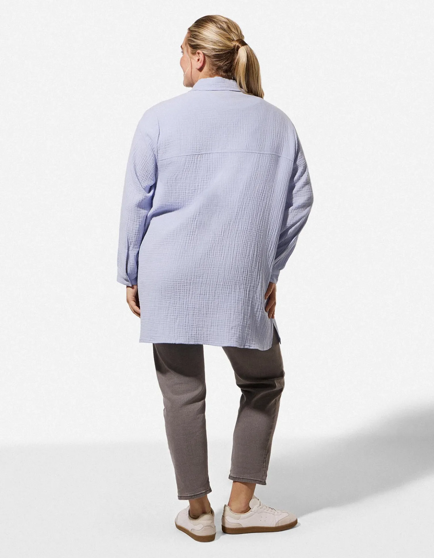 Bluse - Musselin - hellblau