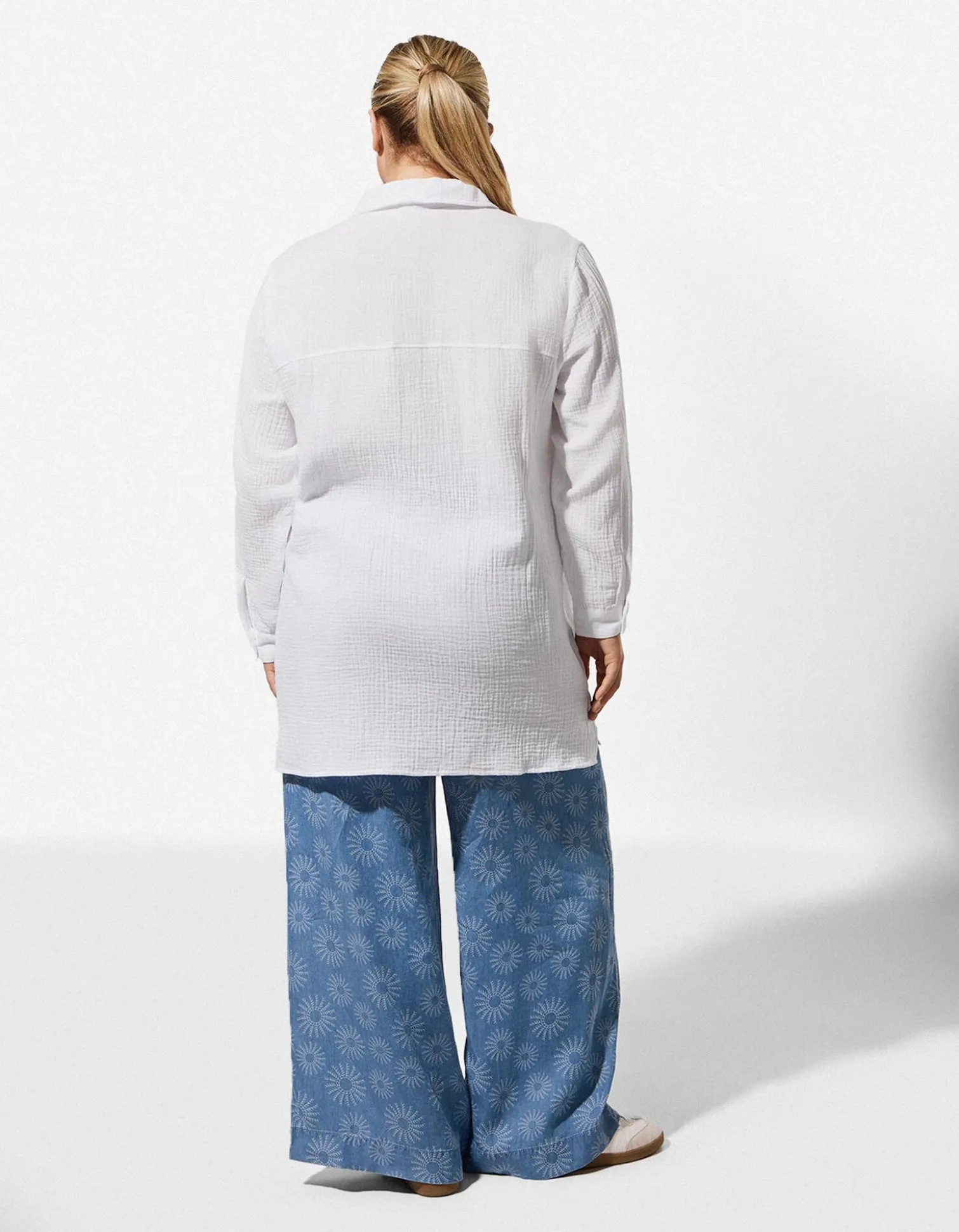 Bluse - Musselin - weiß