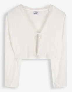 Bluse - Spitzenbesatz - weiß
