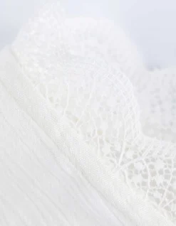 Bluse - Spitzenbesatz - weiß