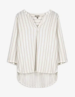 Bluse - Streifen - beige