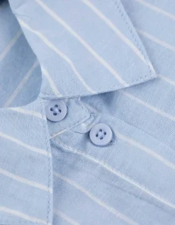 Bluse - Streifen - hellblau