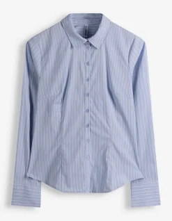 Bluse - Streifen - hellblau