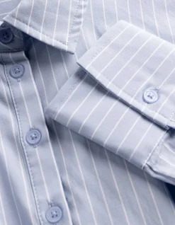 Bluse - Streifen - hellblau