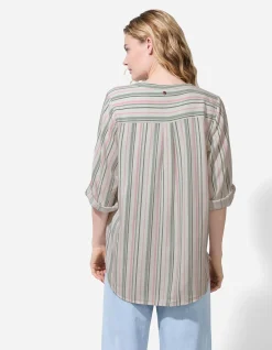 Bluse - Streifen - weiß