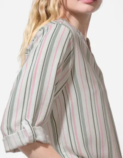 Bluse - Streifen - weiß